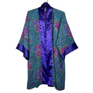 Victoria's Secret Purple and Green Paisley Robe